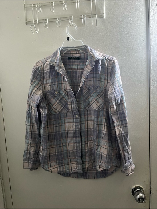 Lauren Ralph Lauren Tops - Lauren Ralph Lauren Pastel Plaid Shirt in Blue, Pink & Gray